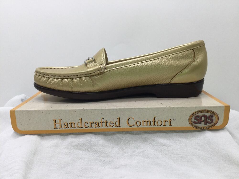 SAS Metro Loafer Gold 7N Womens Comfort Shoes New